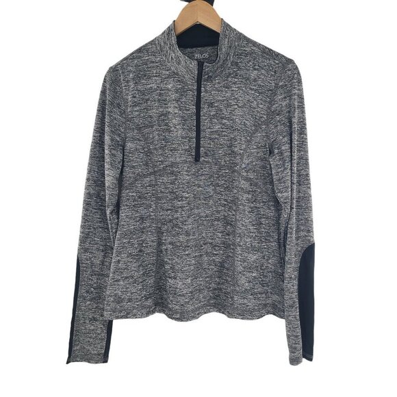 Zelos Flex Gray Long sleeve Pullover 1/4 Zip Performance Athletic Stretch SZ LG - Picture 1 of 6